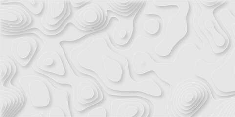 Abstract wavy line 3d paper cut gray background with shadows. Abstract realistic papercut decoration textured with wavy layers. Topographic contour lines vector map seamless pattern vector.