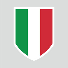 Italy Flag in Shield Shape Frame