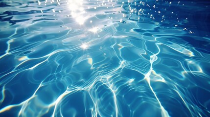 Fototapeta premium Close Up of Sunlit Water in a Swimming Pool