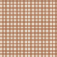Gingham pattern seamless Plaid repeat in beige and white. Design for print, tartan, gift wrap, textiles, checkered background for tablecloth