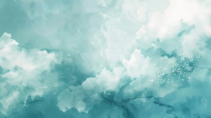 Fototapeta premium Watercolor Painting of a Blue Sky With Clouds