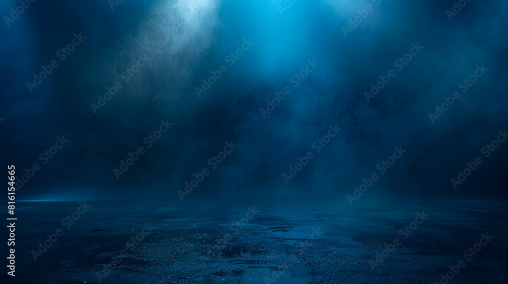 Poster a dark empty street dark blue background an empty dark scene neon light spotlights the asphalt floor