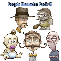 People Character Pack 01 Transparent Background PNG Cartoon Illustration, 