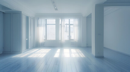 Fototapeta premium beautiful new apartment interior empty room : Generative AI