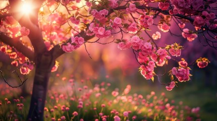 Rosy pink flowering tree