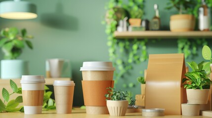 3d modelDepict a product packaged in biodegradable materials like paper, showcasing sustainable packaging solutions for Earth Day.space for text