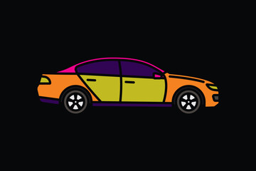 Original vector illustration. A passenger car. A contour icon.