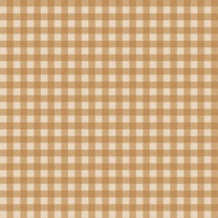 Gingham pattern seamless Plaid repeat in beige and white. Design for print, tartan, gift wrap, textiles, checkered background for tablecloth