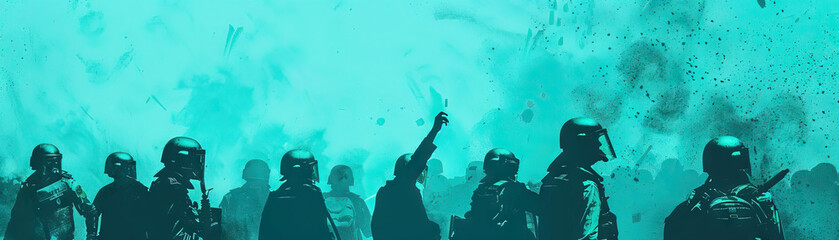 Civil Rights (Turquoise): Signifies the protection of civil rights, including the right to protest, in the context of police presence at protests