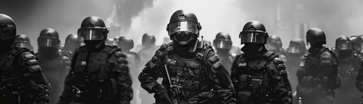 Intimidation (Black): Signifies the use of police presence to intimidate or deter protesters from exercising their rights