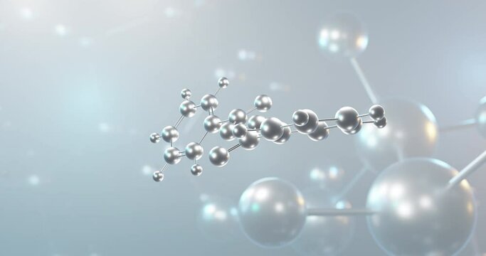 Benzoyl peroxide rotating 3d molecule, molecular structure of organic peroxide, seamless video