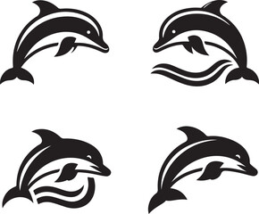 Naklejka premium Dolphin bundle vector