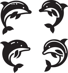 Naklejka premium Dolphin bundle vector