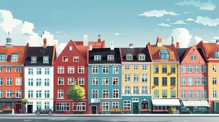 Cartoons of Share recipes for traditional Danish dishes with a modern twist.,Expressionist urban scenes