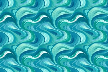 Abstract blue and green waves pattern texture for background or wallpaper
