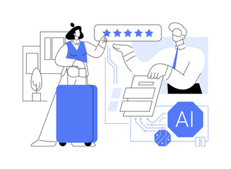 AI-Personalized Guest Experience abstract concept vector illustration.