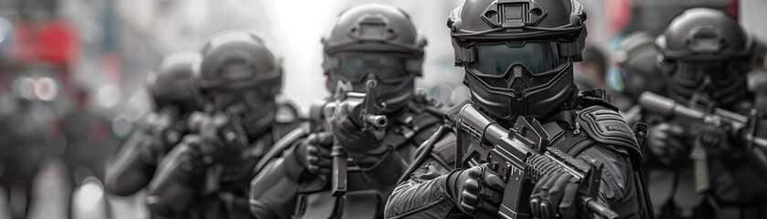 Media Portrayal (Gray): Symbolizes the portrayal of police militarization in the media and popular culture