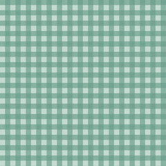 Gingham pattern seamless Plaid repeat in green and white. Design for print, tartan, gift wrap, textiles, checkered background for tablecloth