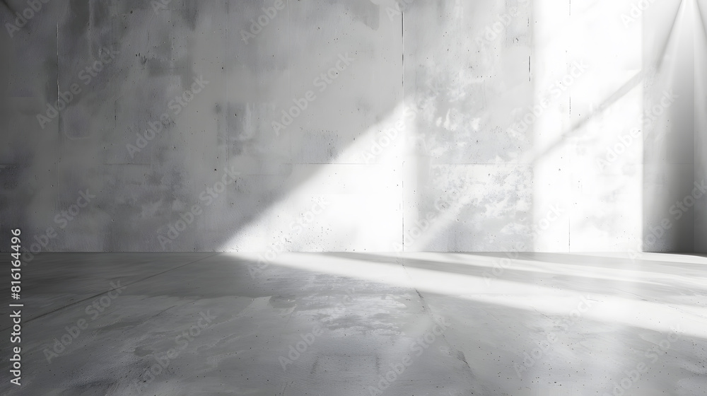 Aufkleber empty white concrete room and floor background perspective grey gradient concrete room for interior 
