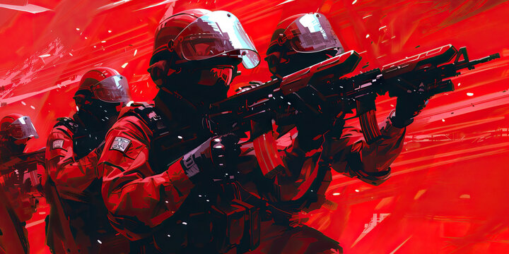 Legal Authority (Red): Signifies debates about the legal authority and constitutionality of police militarization