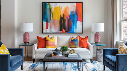 Art Home. Contemporary Interior with sofa and painting