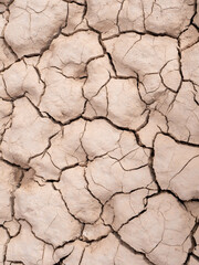 deep cracks at the bottom of a dry lake, vertical top view