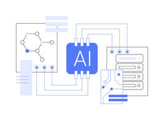 AI-Enabled Cross-Disciplinary Collaboration abstract concept vector illustration.