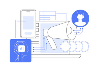 AI-Personalized PR Campaigns abstract concept vector illustration.