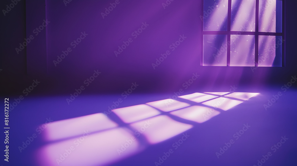 Aufkleber Abstract purple studio background for product presentation Empty room with shadows of window Display product with blurred backdrop : Generative AI
