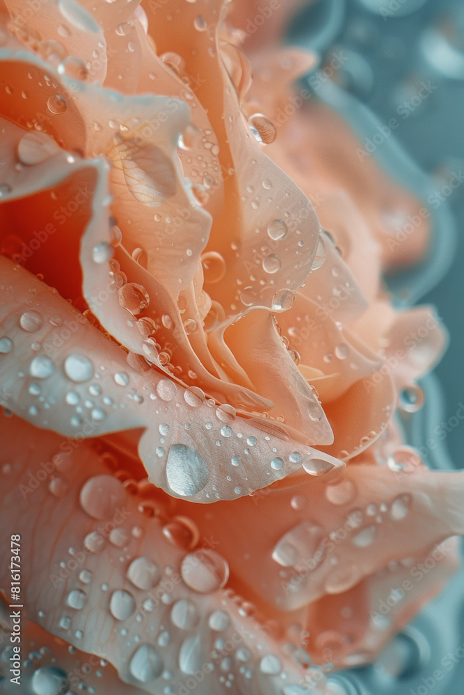 Poster artistic portrayal of a handkerchief morphing into raindrops, highlighting the purifying effect of w