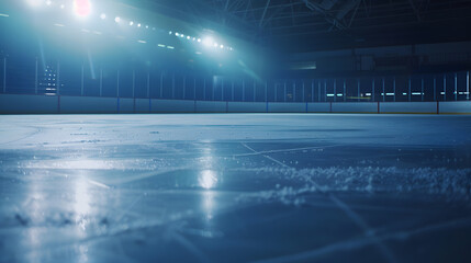 Hockey ice rink sport arena empty field  stadium : Generative AI