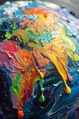 Fototapeta premium Colorful abstract painting. Oil paints on canvas.