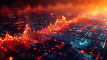 Fototapeta premium Dynamic USD-MXN Exchange Rate Visualization,generative ai