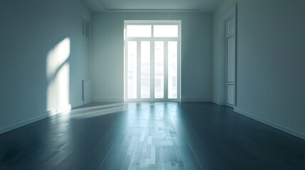 Obraz premium Empty and unfurnished brand new apartment : Generative AI