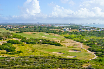 Top view of Golf Course Noord Aruba
