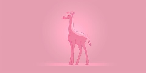 Giraffe muzzle on a pastel background, Beautiful cute animal with emotions, concept: postcard banner copy space