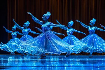 Ballet Dancers in Blue Dresses