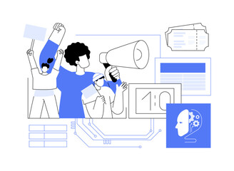 AI-Analyzed Fan Engagement abstract concept vector illustration.