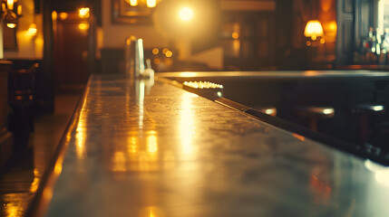 Empty bar counter at pub : Generative AI