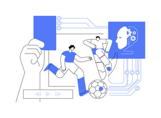 AI-Streamlined Referee Assistance abstract concept vector illustration.