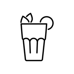 Cocktail glass outline icon. Celebration, party, holiday symbol. Editable stroke