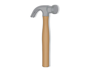 vector design of a hammer with a head made of iron with two hooks on the back and a handle made of wood