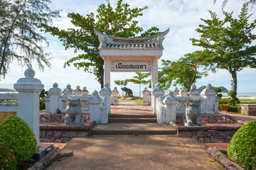 Laem Samila beach in Songkhla