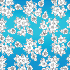 Daisies on gradient pattern