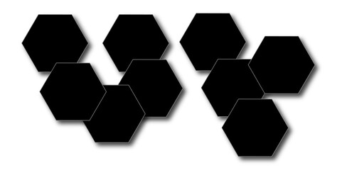Abstract black and white with hexagon and hexagonal background. Luxury black pattern with hexagons. abstract 3d hexagonal background with shadow. 3D futuristic abstract honeycomb mosaic background.