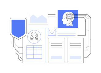 AI-Driven Policy Recommendations abstract concept vector illustration.