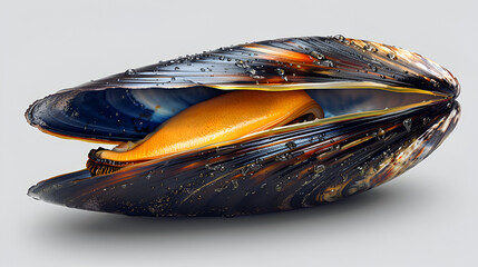 Fresh Mussel Isolated on Transparent Background,
Delicious mussels on white
