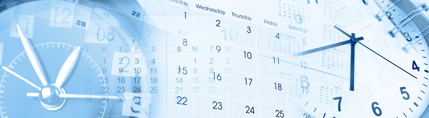 Clocks and calendars blue time composite time management
