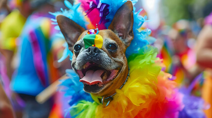 Pride-Themed Pet Parade with Colorful Costumes