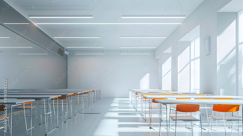 Poster interior of stylish modern empty classroom : generative ai